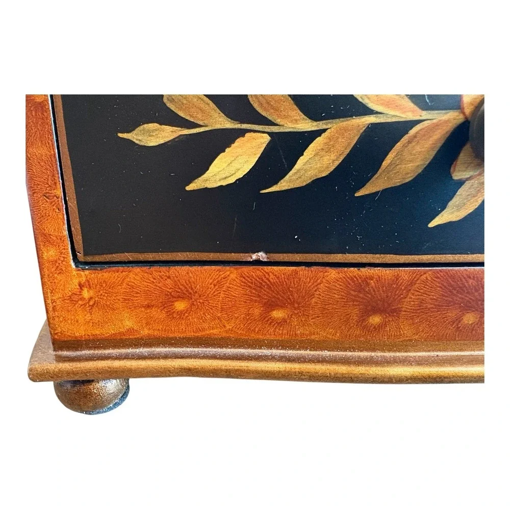 Chintz & Company Florentine Safari Box Hand Painted Wood Keepsake Jewelry Chest